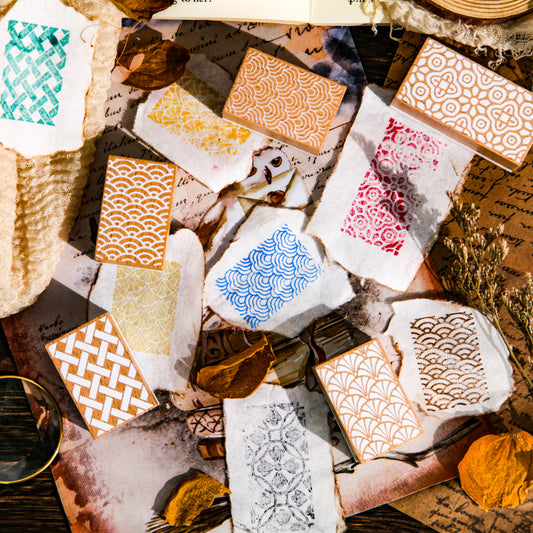 1 Pack Exquisite Pattern Wooden Rubber Stamp