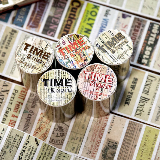 1 Roll Time Note Paper Sticker Tape
