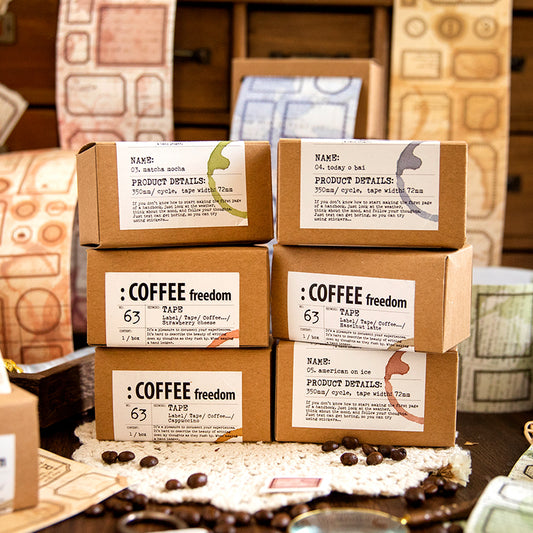 1 Roll Coffee Freedom Sticker Tape