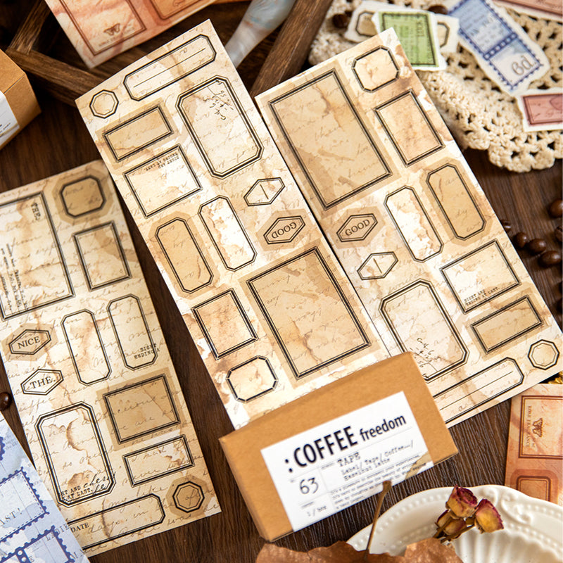 1 Roll Coffee Freedom Sticker Tape