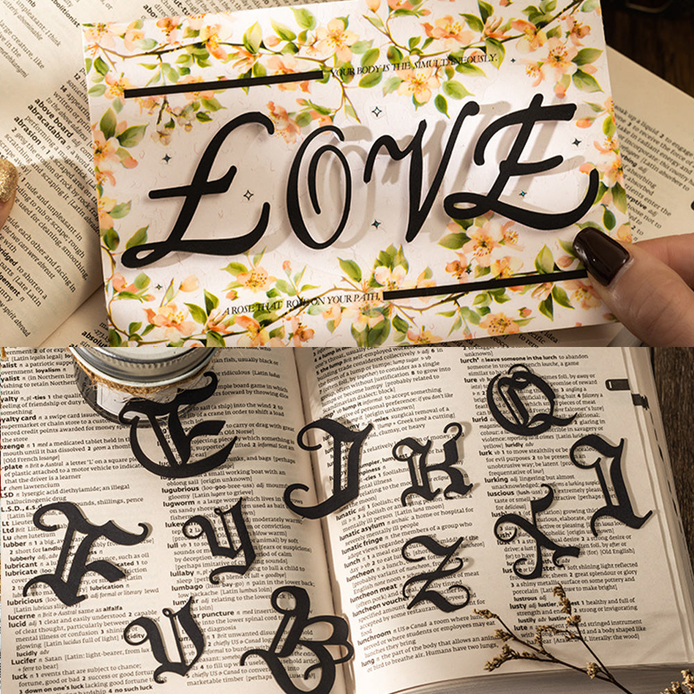 26 Pcs English Dictionary Paper Sticker Set