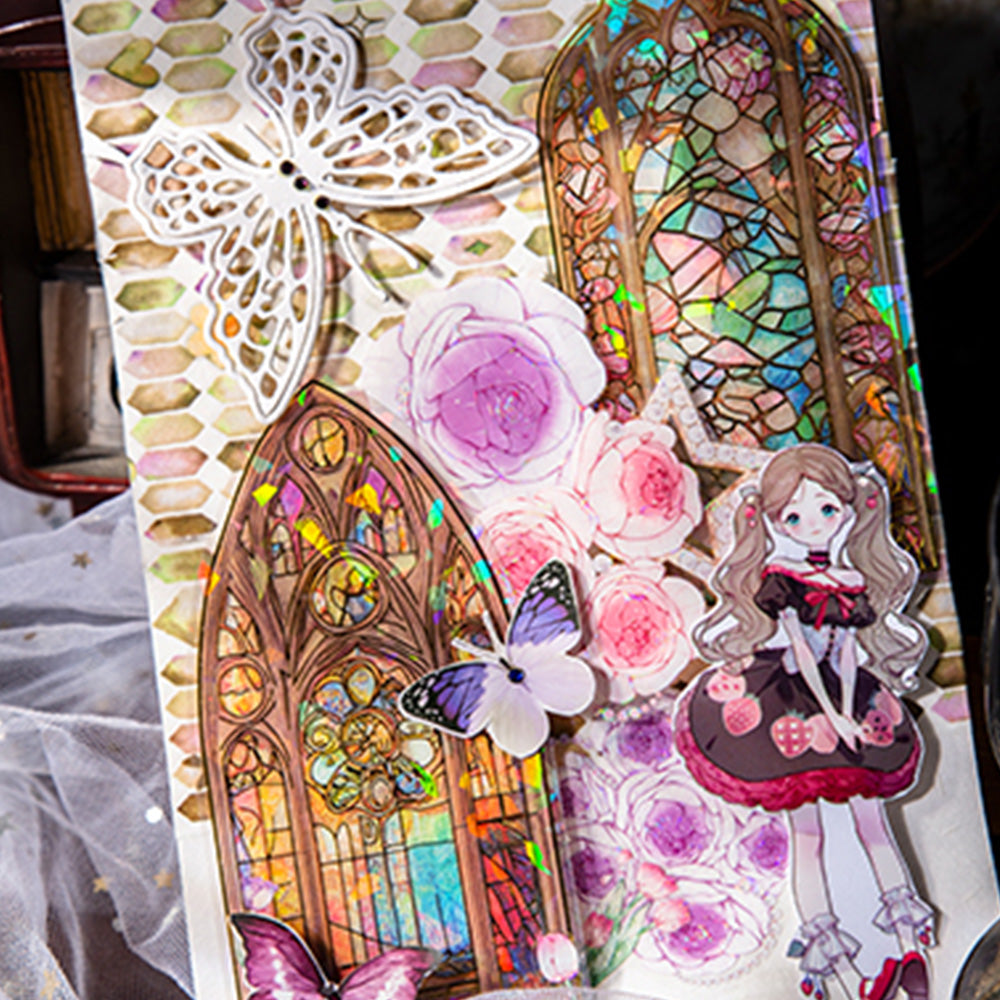 10 Pcs Glazed Window PET Sticker Set