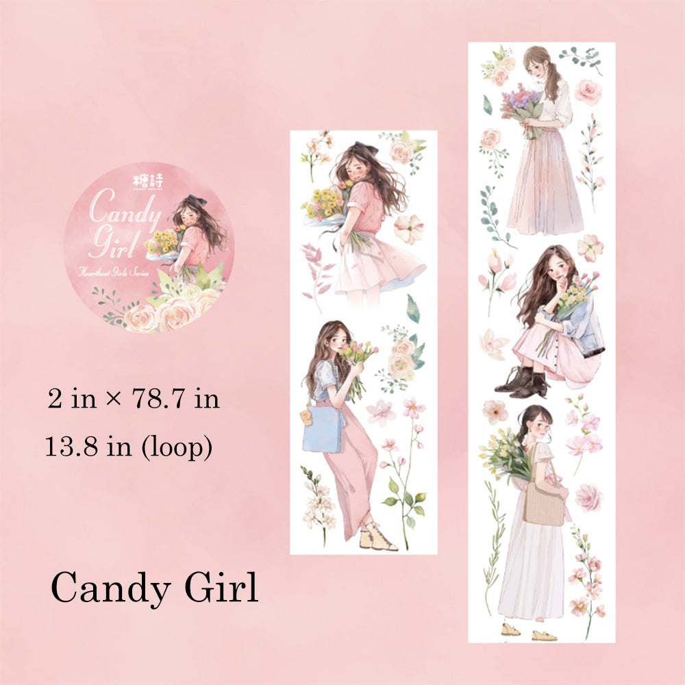 1 Roll Heart Girl Washi Paper Tape