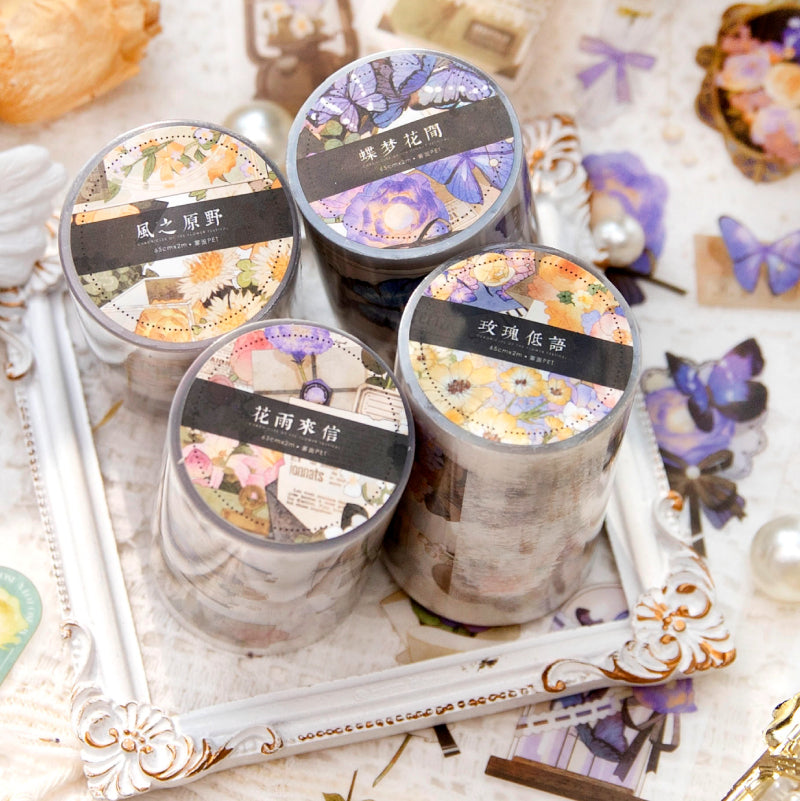 1 Roll Flower Letter Notebook Matte PET Tape