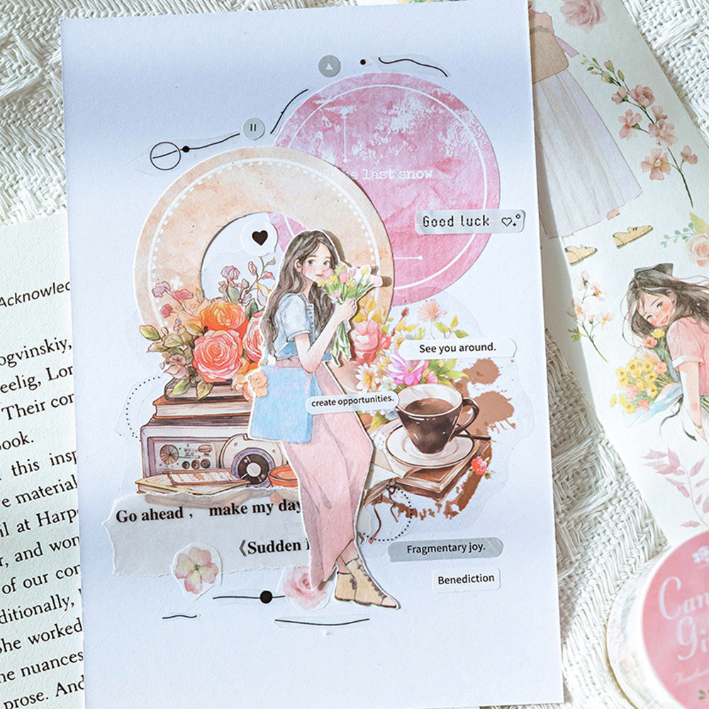 1 Roll Heart Girl Washi Paper Tape