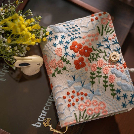90 Sheets Embroidery Flowers Fabric Bullet Journal