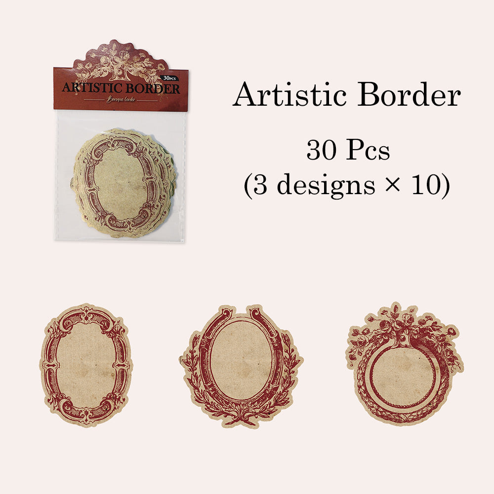 30 Pcs Baroque border Note Paper Set