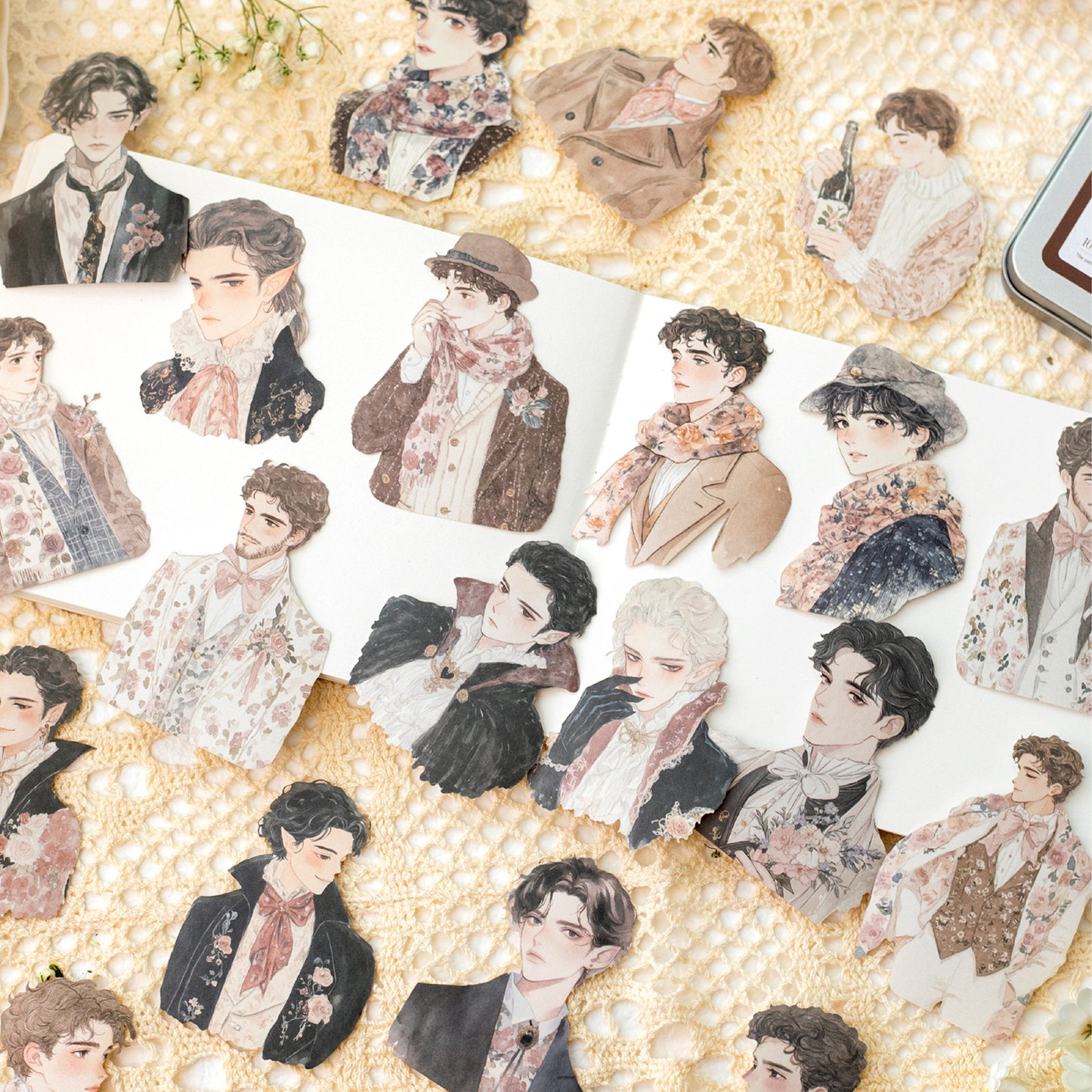 100 Pcs Winter Prologue Character Paper Sticker Set With A Tin Box