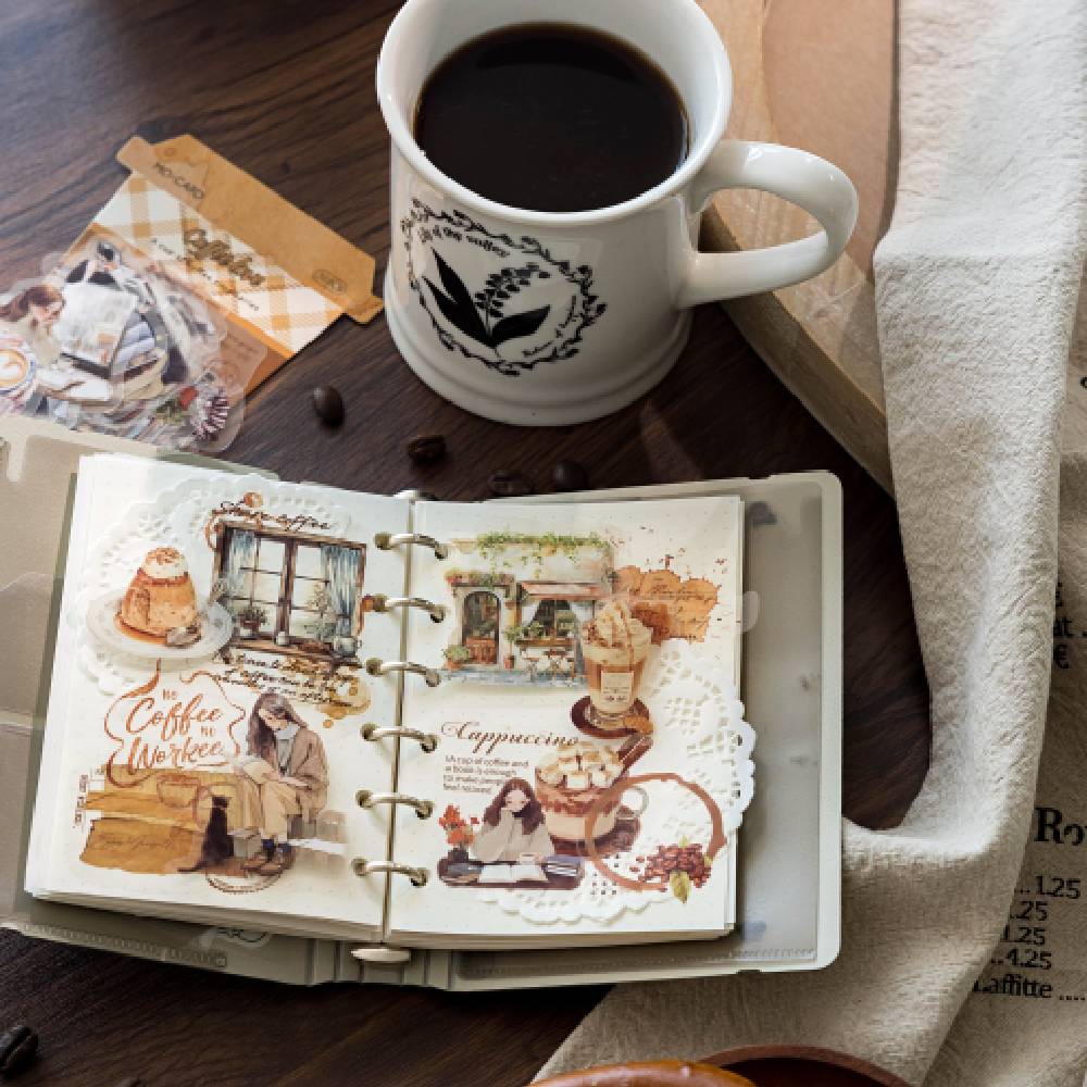 30 Pcs A Cup Of Coffee Time PET Sticker Set