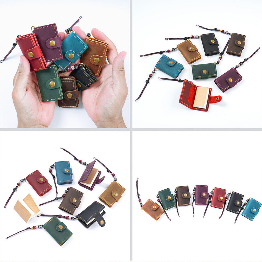 32 Sheets Mini Pocket Cowhide Bullet Journal With Chain