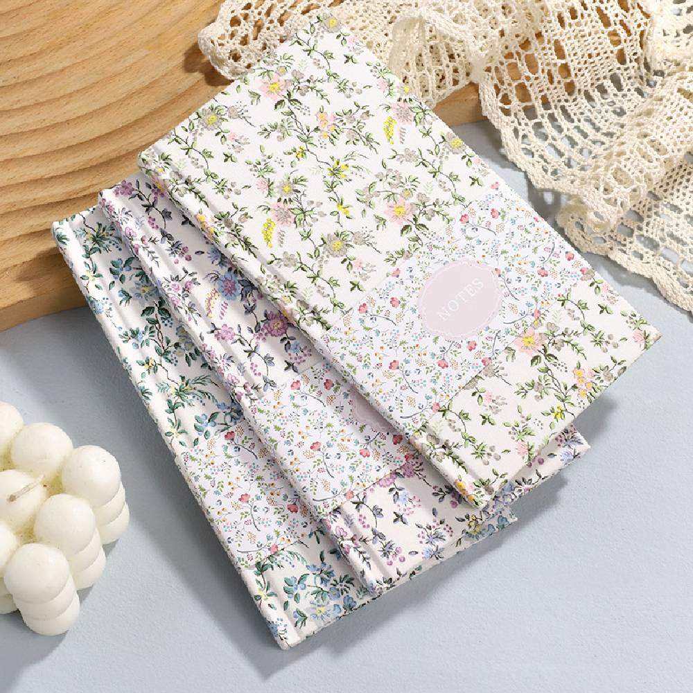 40 Sheets Country Floral Fabric Notebook