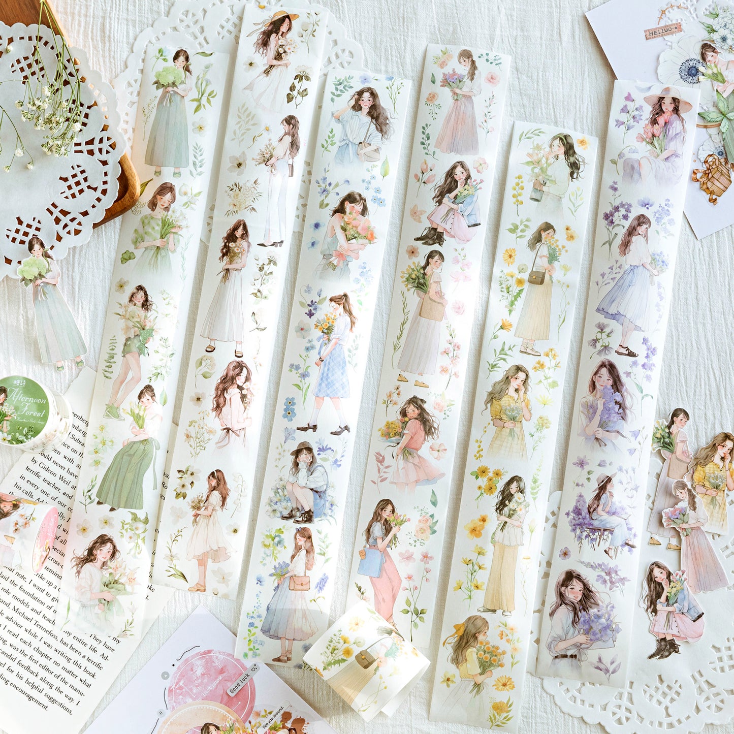 1 Roll Heart Girl Washi Paper Tape