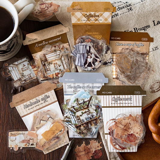 30 Pcs A Cup Of Coffee Time PET Sticker Set