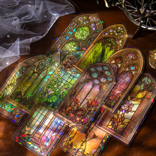 10 Pcs Glazed Window PET Sticker Set