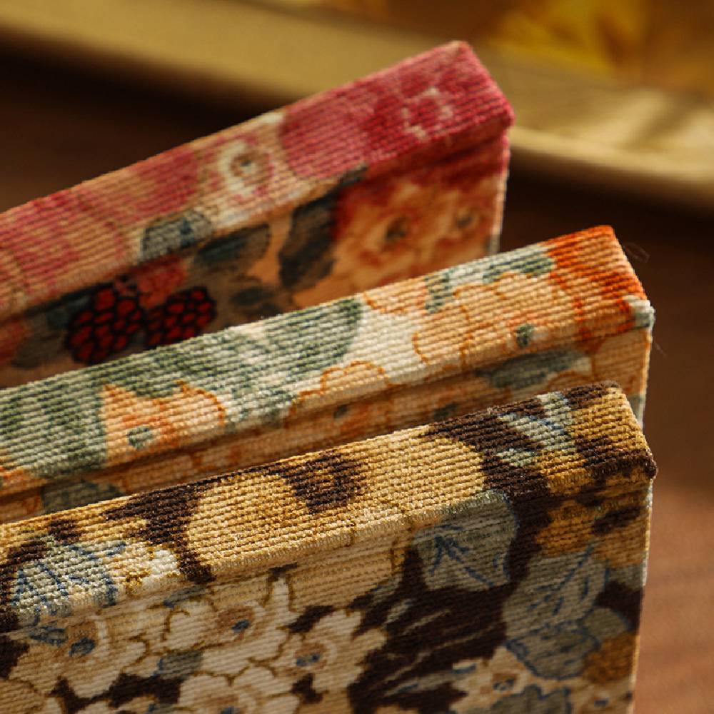 80 Sheets Retro Bloom Flower Corduroy Notebook