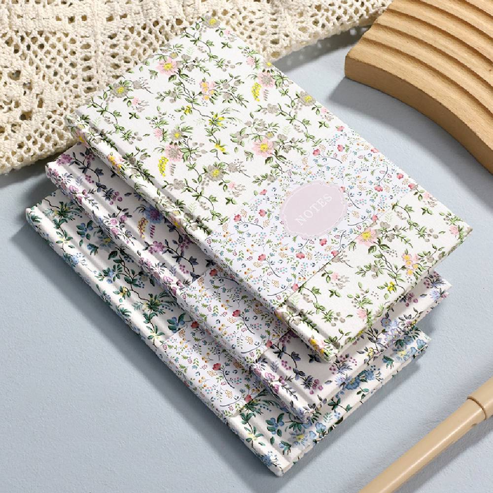 40 Sheets Country Floral Fabric Notebook