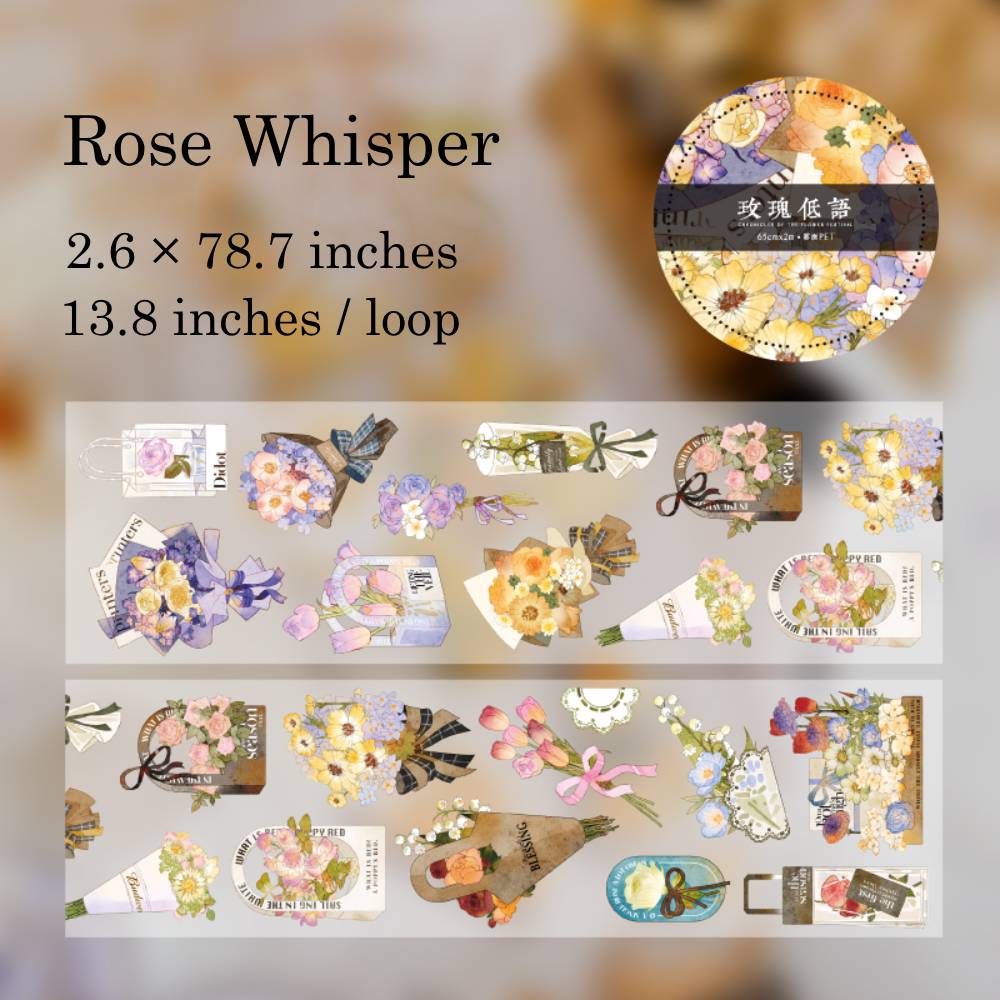 1 Roll Flower Letter Notebook Matte PET Tape