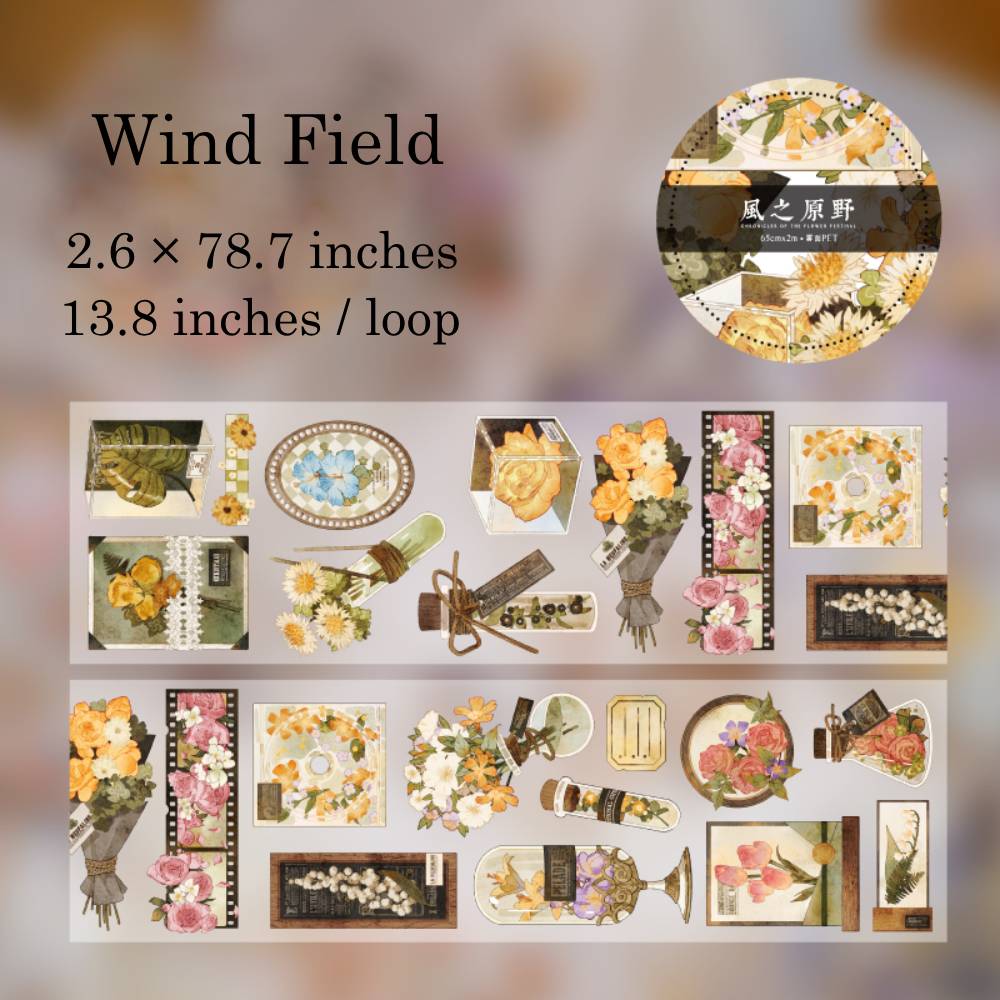1 Roll Flower Letter Notebook Matte PET Tape