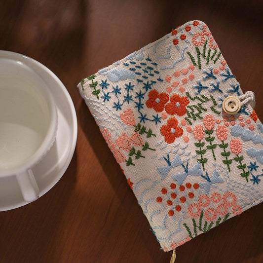 90 Sheets Embroidery Flowers Fabric Bullet Journal