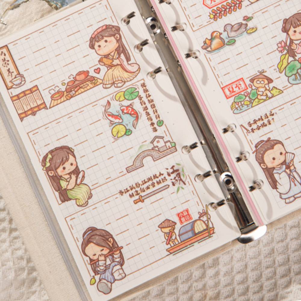 90 Sheets Embroidery Elegant Flower Bullet Journal