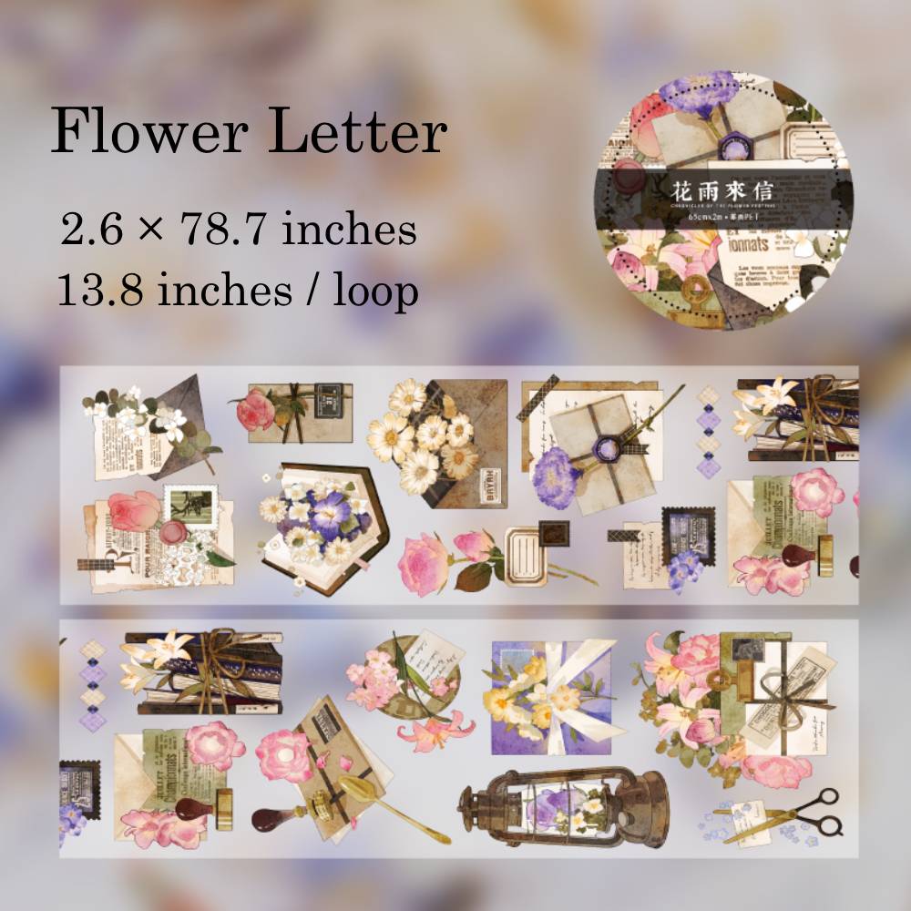 1 Roll Flower Letter Notebook Matte PET Tape