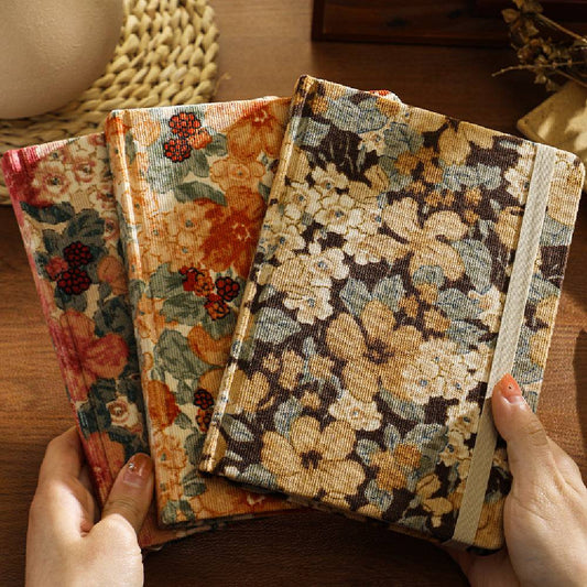 80 Sheets Retro Bloom Flower Corduroy Notebook