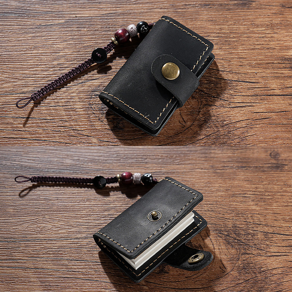32 Sheets Mini Pocket Cowhide Bullet Journal With Chain
