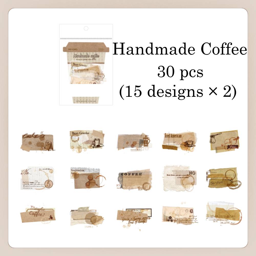 30 Pcs A Cup Of Coffee Time PET Sticker Set
