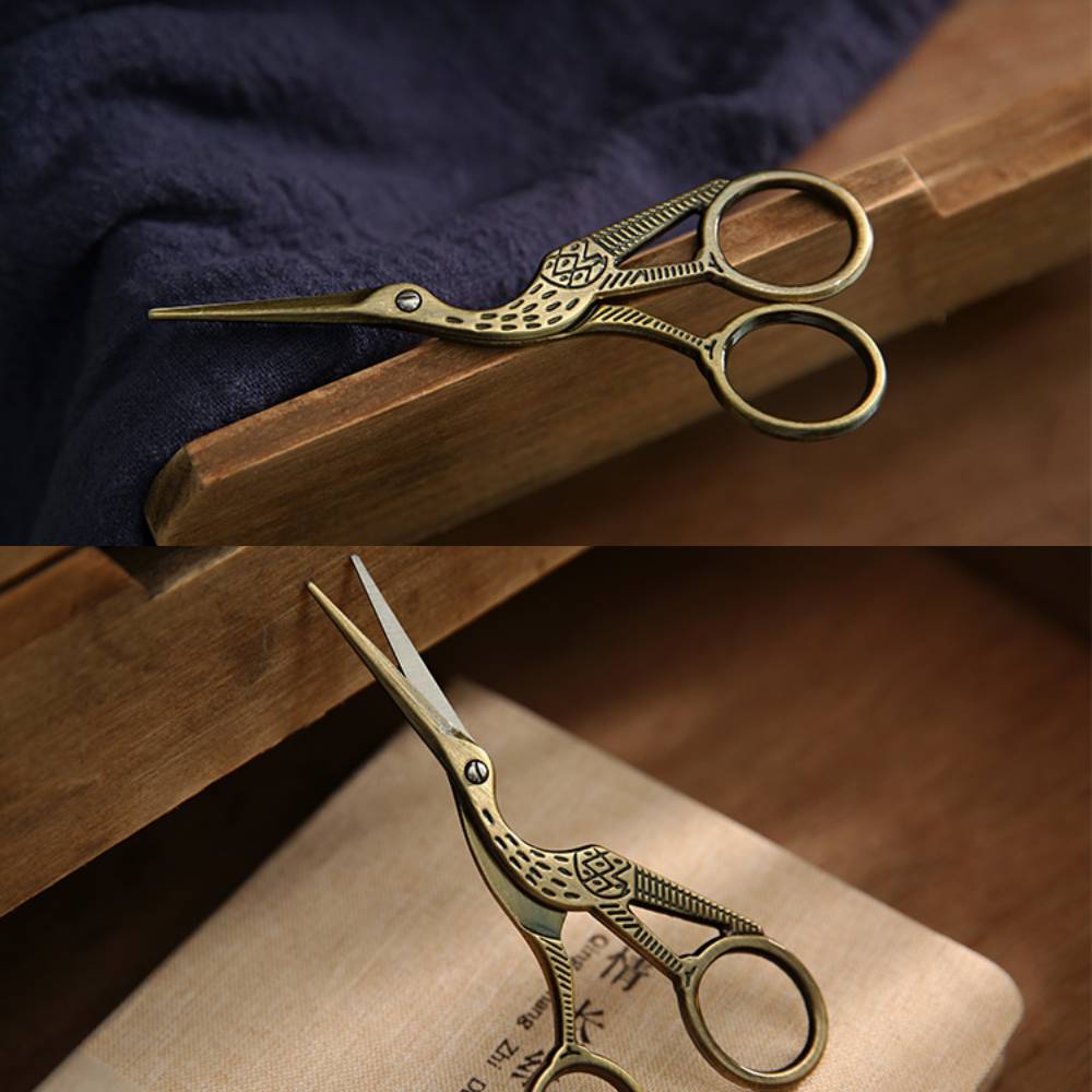 1 Pc Vintage Iron Crane Scissors