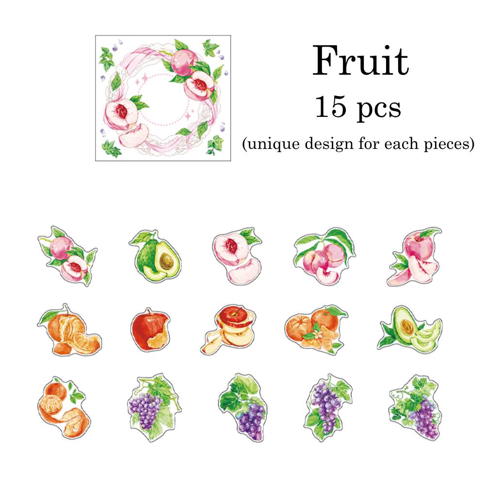 15 Pcs Fruits Of The Mountains PET Sticker Set