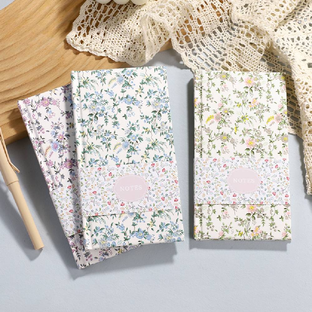 40 Sheets Country Floral Fabric Notebook