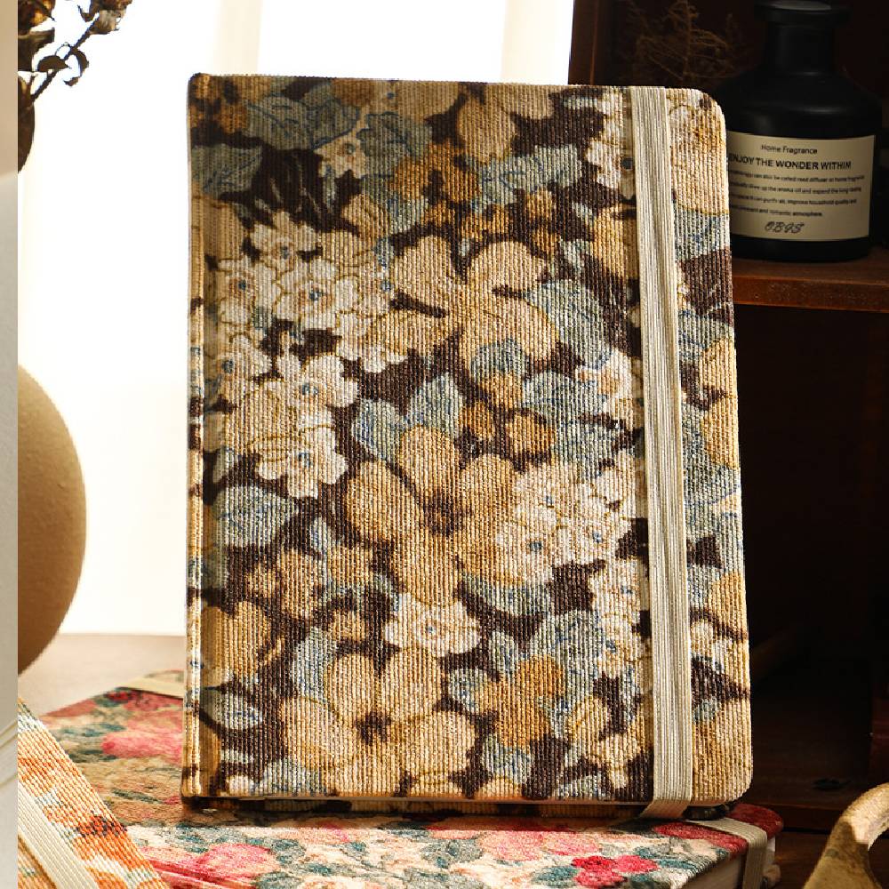 80 Sheets Retro Bloom Flower Corduroy Notebook