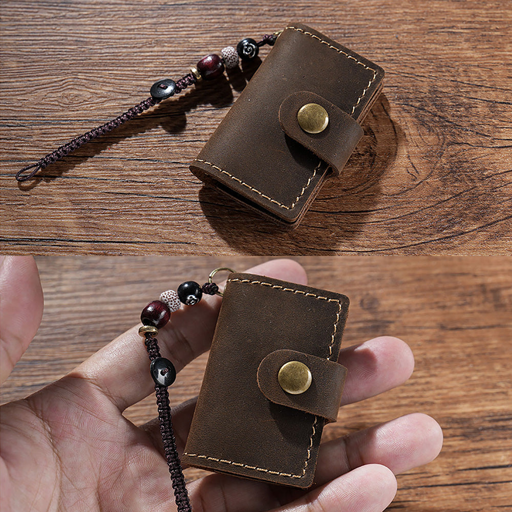 32 Sheets Mini Pocket Cowhide Bullet Journal With Chain
