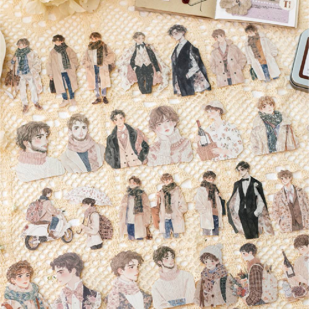 100 Pcs Winter Prologue Character Paper Sticker Set With A Tin Box