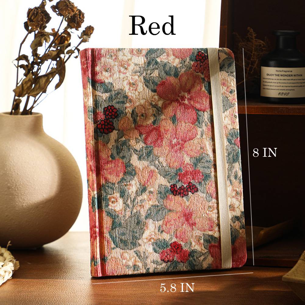 80 Sheets Retro Bloom Flower Corduroy Notebook