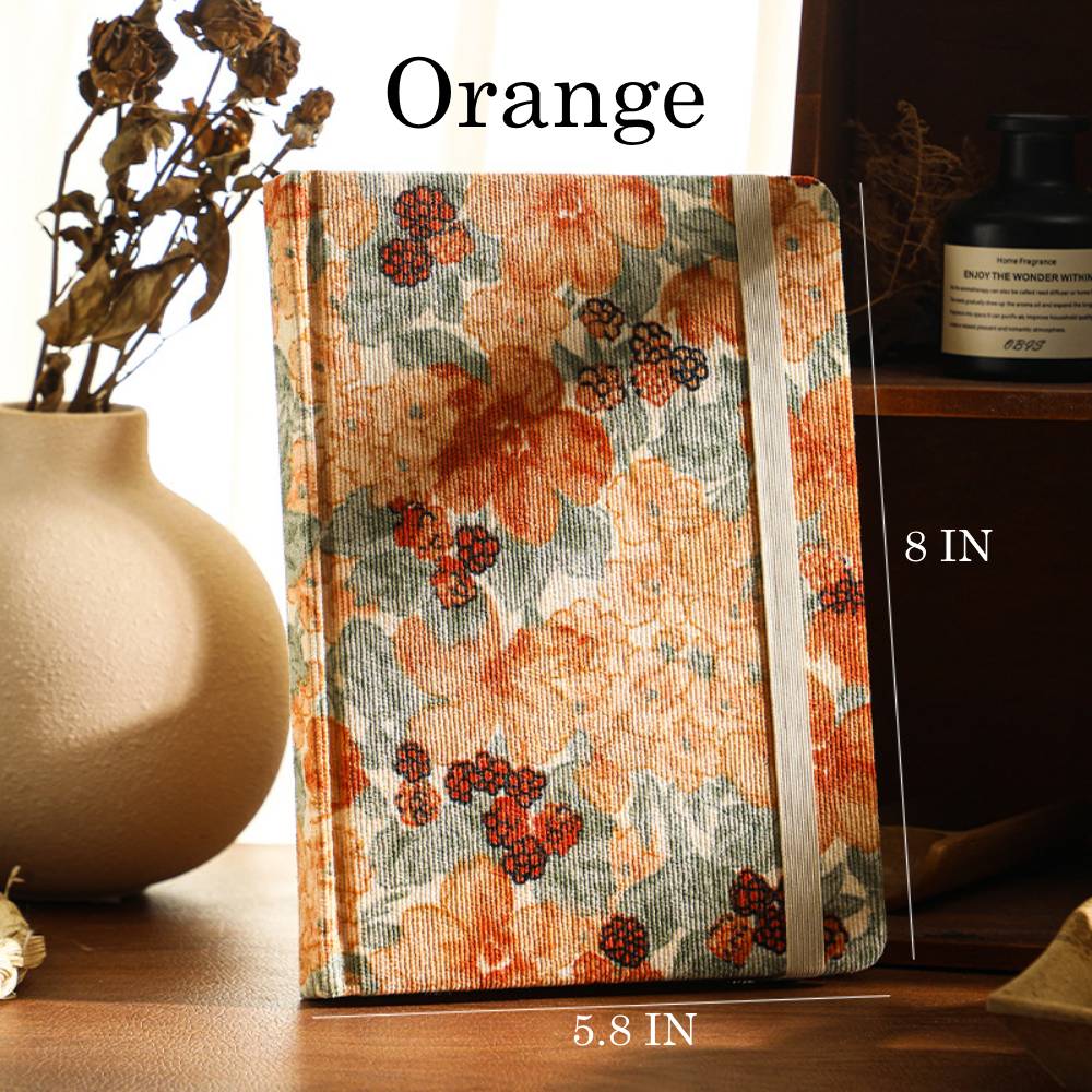 80 Sheets Retro Bloom Flower Corduroy Notebook