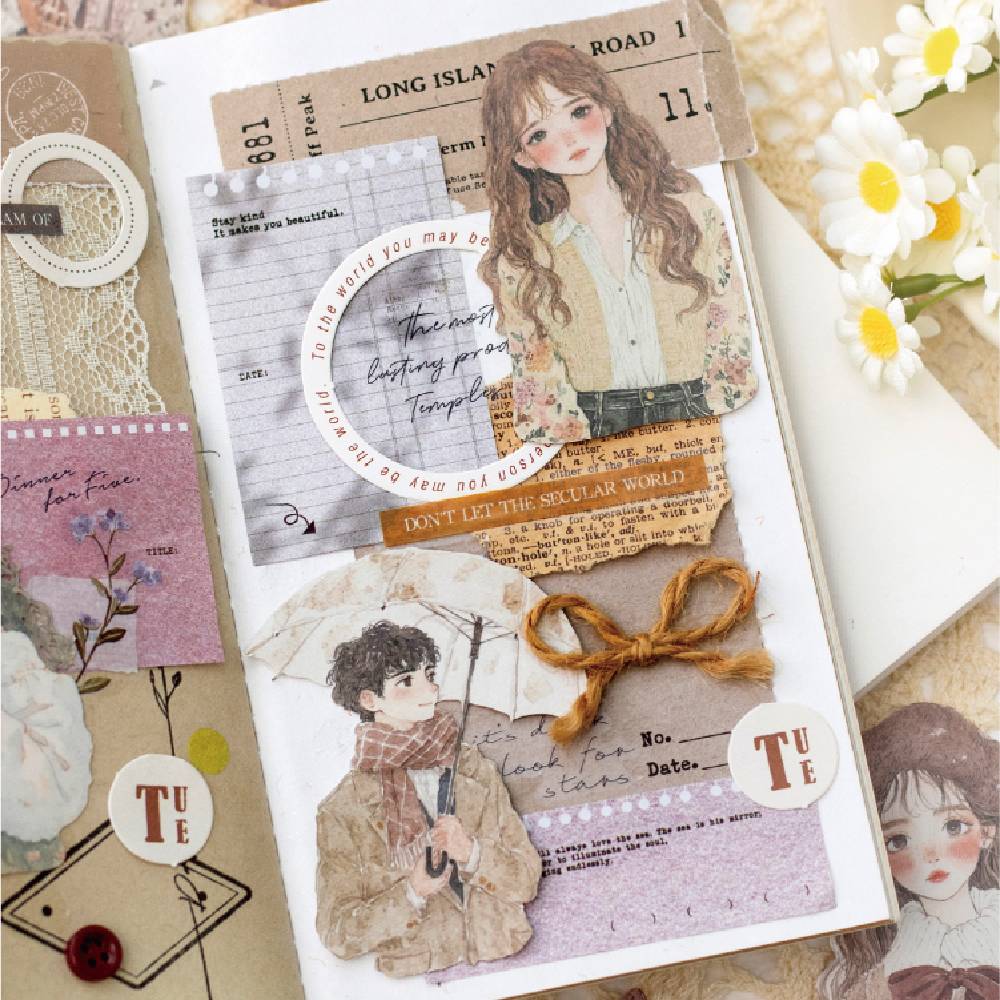 100 Pcs Winter Prologue Character Paper Sticker Set With A Tin Box