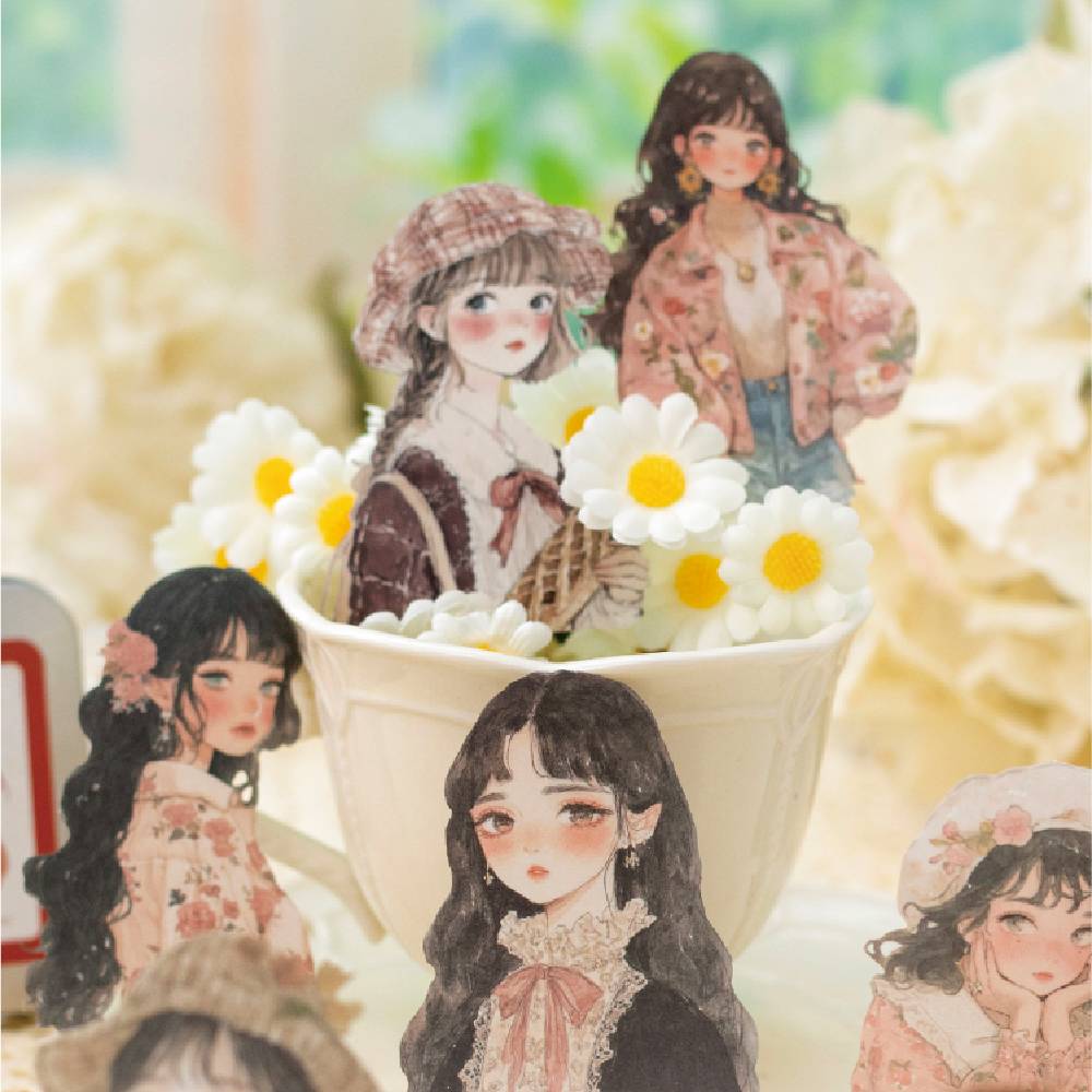 100 Pcs Winter Prologue Character Paper Sticker Set With A Tin Box