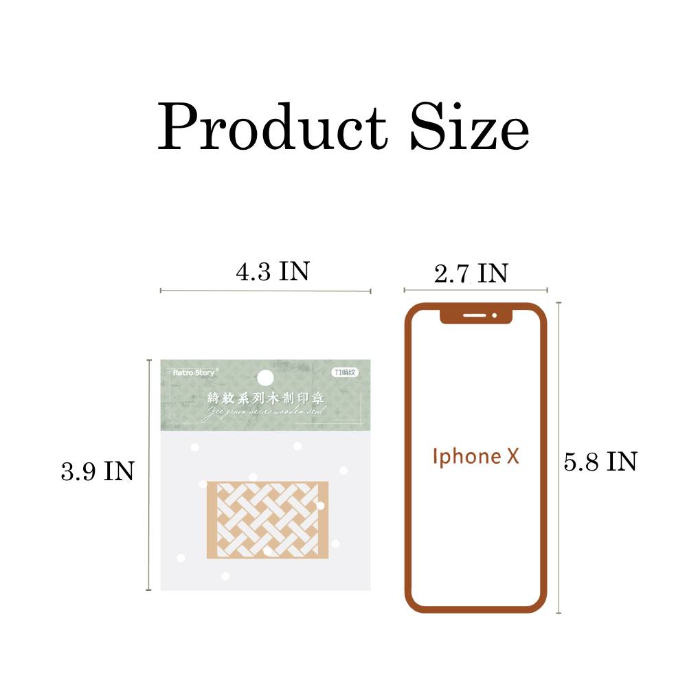 1 Pack Exquisite Pattern Wooden Rubber Stamp