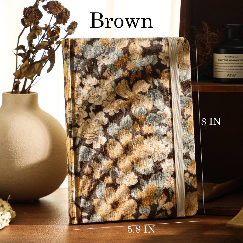 80 Sheets Retro Bloom Flower Corduroy Notebook
