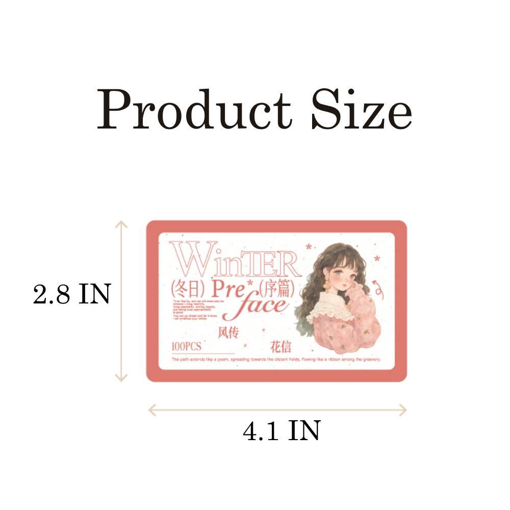100 Pcs Winter Prologue Character Paper Sticker Set With A Tin Box
