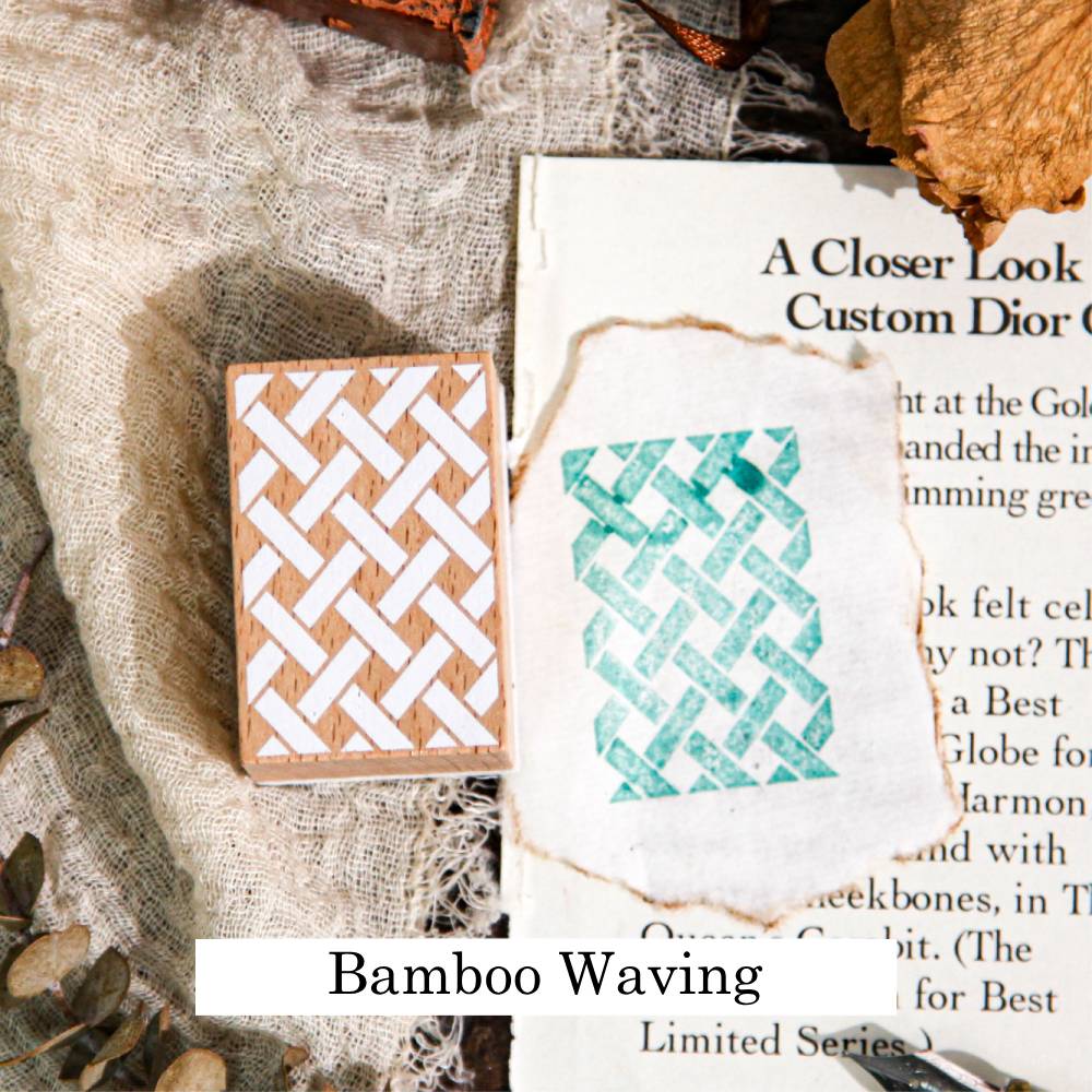 1 Pack Exquisite Pattern Wooden Rubber Stamp