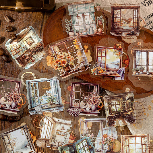 30 Pcs A Cup Of Coffee Time PET Sticker Set