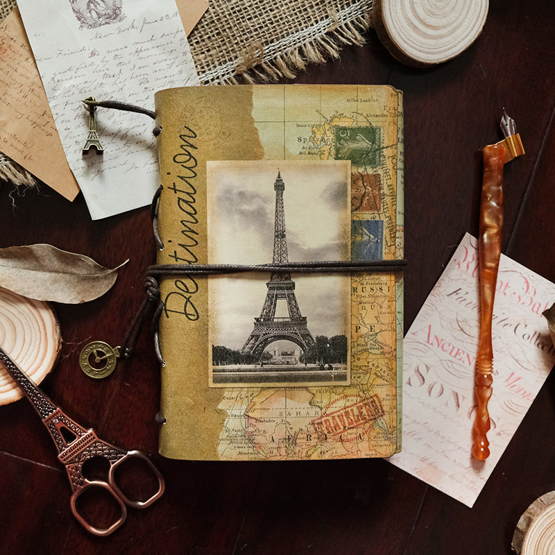 Vintage Iron Tower Kraft Paper Refillable Bullet Journal
