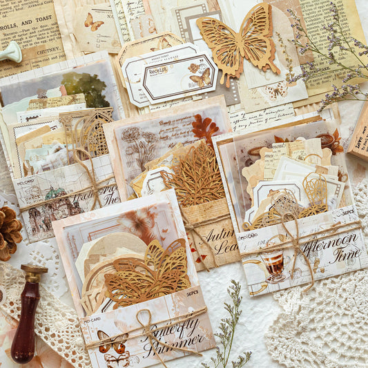 56 Pcs Journey Through The Years Sticker & Material Paper Set