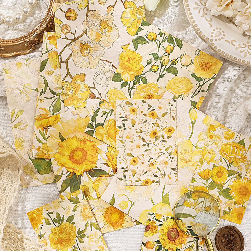 10 feuilles de papier à motifs de fleurs en fleurs