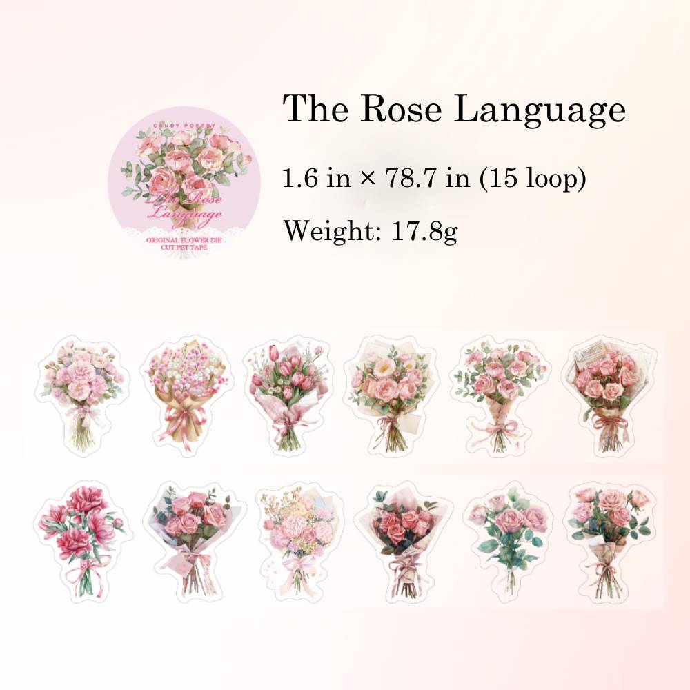 1 Roll Romantic Bouquet PET Tape