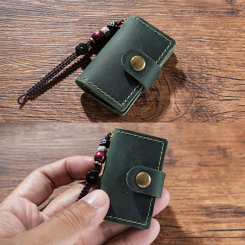 32 Sheets Mini Pocket Cowhide Bullet Journal With Chain