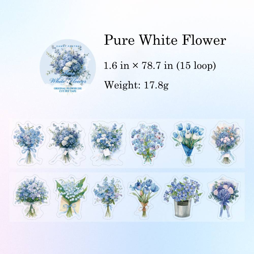 1 Roll Romantic Bouquet PET Tape