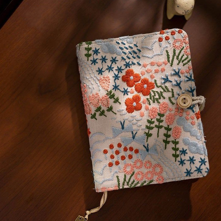90 Sheets Embroidery Flowers Fabric Bullet Journal